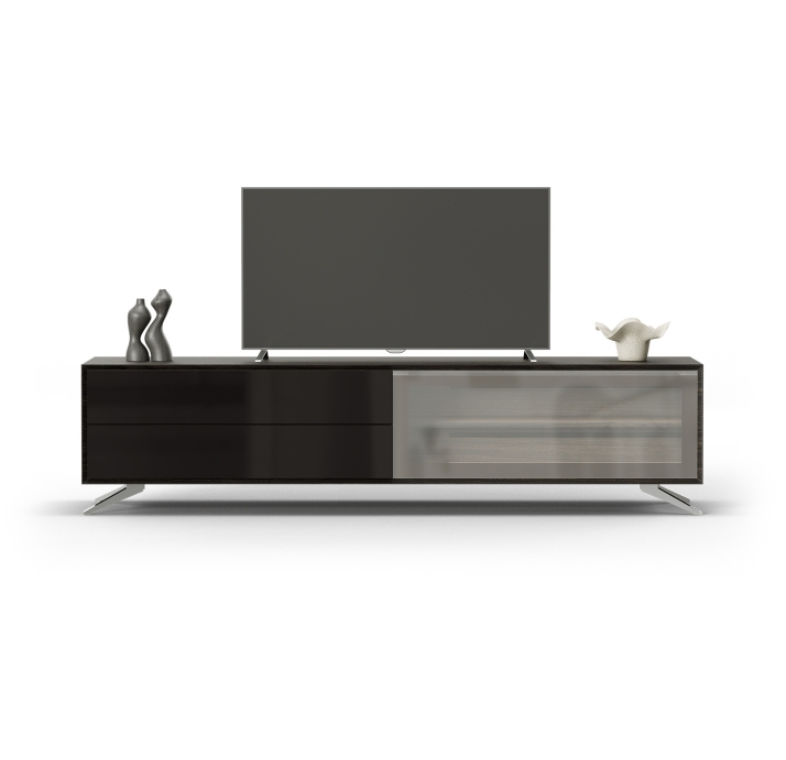 Тумба под ТВ VOYD TV STAND Anthracite walnut veneer Anthracite walnut veneer Reflective glass 200X45