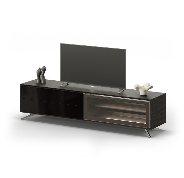 Тумба под ТВ VOYD TV STAND Anthracite walnut veneer Anthracite walnut veneer Reflective glass 200X45