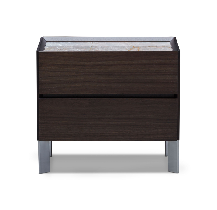 Тумба прикроватная SALT NIGHTSTAND Anthracite walnut veneer Aura marble Anthracite walnut veneer 51X