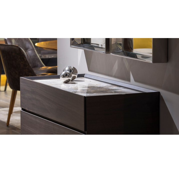 Комод SALT DRESSER Anthracite walnut veneer Aura marble Anthracite walnut veneer 111X48X81 СМ. ()