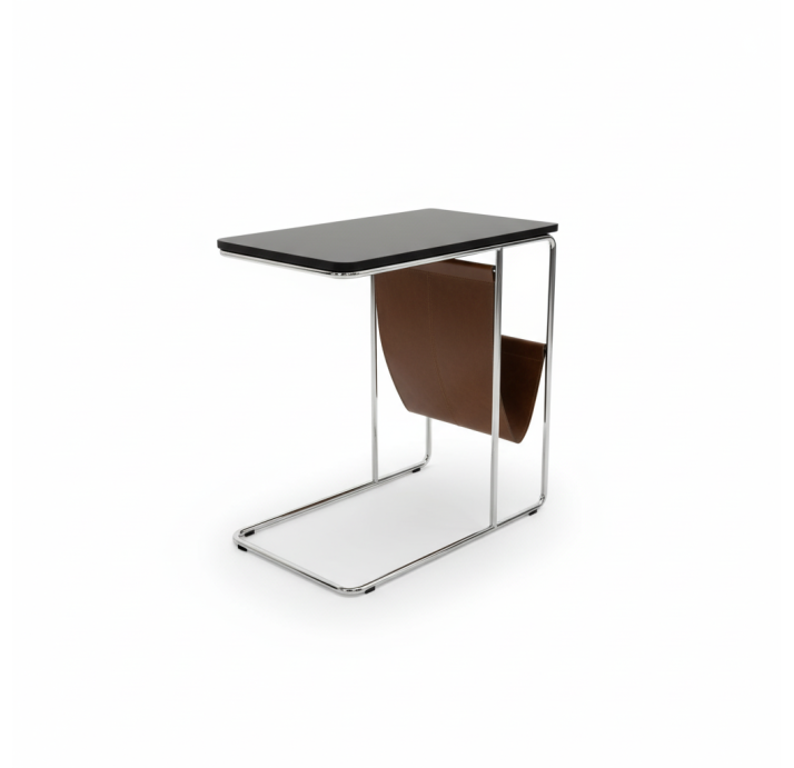Стол журнальный VETA C NESTING TABLE Glossy metal Anthracite Walnut Veneer  61X32X56 СМ. (FUG00292)