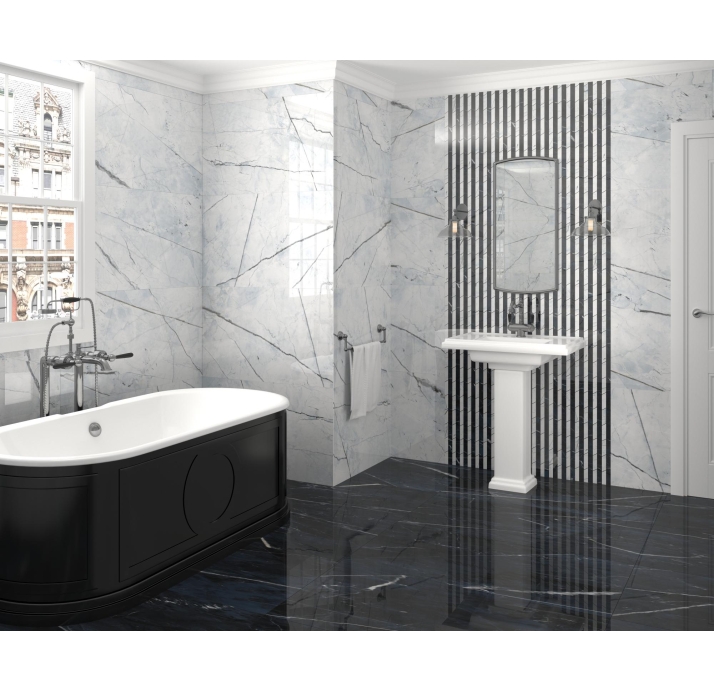 Керамическая плитка RODAPIE BLACK CALACATTA 8X90  8X90X9 (NCR02328)