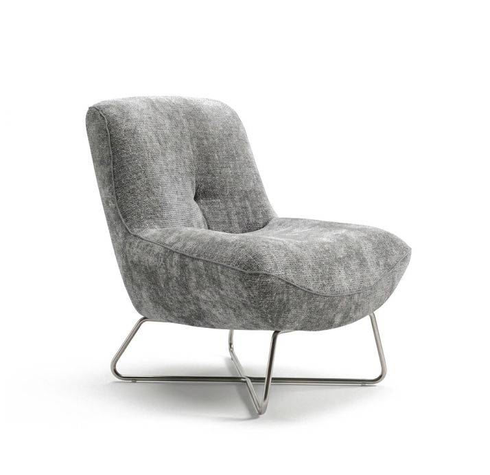 Кресло Rico Prince 70/RAMIRO GREY/Matching Stitching/P640 (Brushed)/