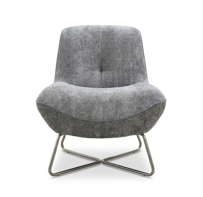 Кресло Rico Prince 70/RAMIRO GREY/Matching Stitching/P640 (Brushed)/