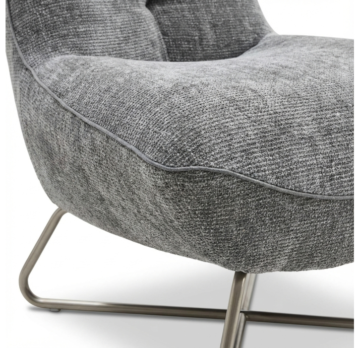 Кресло Rico Prince 70/RAMIRO GREY/Matching Stitching/P640 (Brushed)/