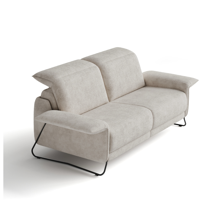 Диван VITIS B103-220-103B/54/VIVA OFFWHITE/BULTEX/01BL BLACK/E,E,R