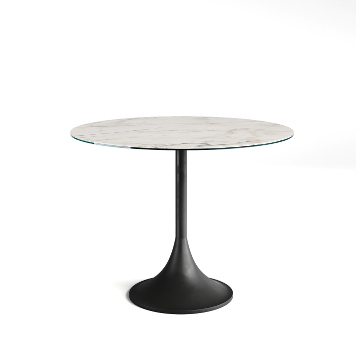 Стол обеденный JETTY DINING TABLE BLACK MICHELANGELO  100X100X74 СМ. (NRM00458)