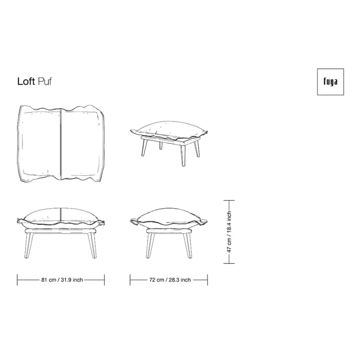 Пуф LOFT POUF 81X72X47 см. / / (FUG00125)