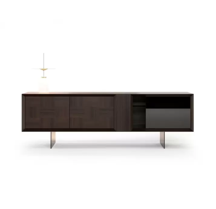 Комод ARIEL SIDEBOARD SMOKE OAK SMOKE OAK GLASS 235X50X78 СМ. (NRM05891)