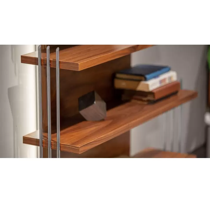 Стеллаж прямой LIMA BOOKCASE Natural walnut Natural walnut WALNUT 92X25X198 СМ. (FUG00133)