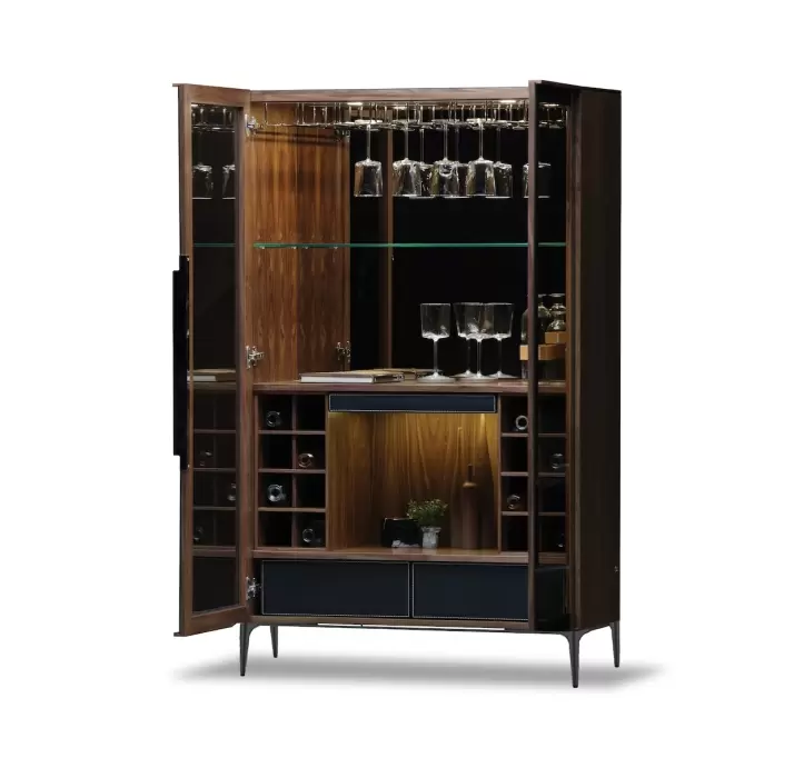 Комод BARON BAR CABINET Natural walnut Natural walnut GLASS 100X47X174 СМ. (FUG00005)