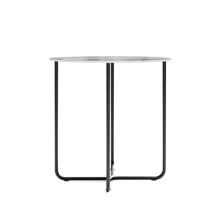 Стол приставной PARADISO SIDE TABLE NERO MARBLE EFFECT GLOSSY BIANCO STATUARIO  45X45X45 СМ. (NRM007
