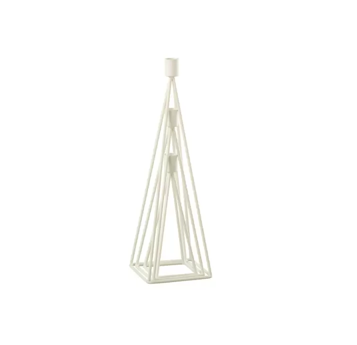 Статуэтка настольная НАБОР ИЗ 3-Х ПОДСВЕЧНИКОВ PYRAMIDS WHITE 12X12X38,5 СМ. (NRM00478)