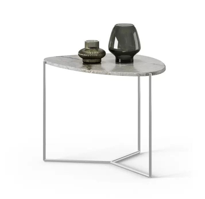 Стол журнальный MEST SIDE TABLE Glossy metal MARBLE AURA  73X55X55 СМ. (FUG00200)