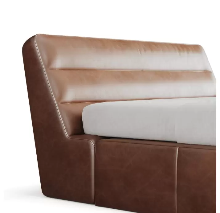 Двуспальная кровать PALERMO BED SUPPREME CAMEL LEATHER (Cat. F) 200X160 