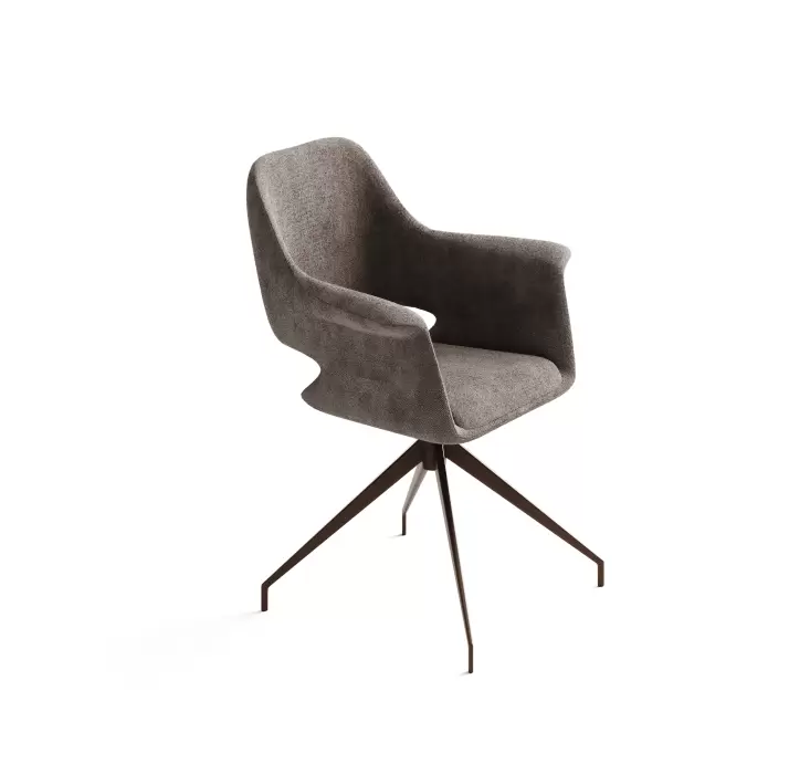 Стул крутящийся MICHELE SWIVEL CHAIR TESSUTO FABRIC BROWN BROWN FRAME Коричневый (NRM01176)