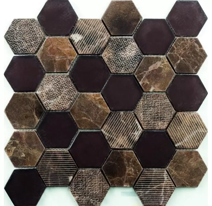 Стеклянная мозаика MUSA EXAGONO MARRON Разноцветный 26X27X (NCR01198)