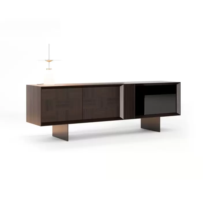 Комод ARIEL SIDEBOARD SMOKE OAK SMOKE OAK GLASS 235X50X78 СМ. (NRM05891)