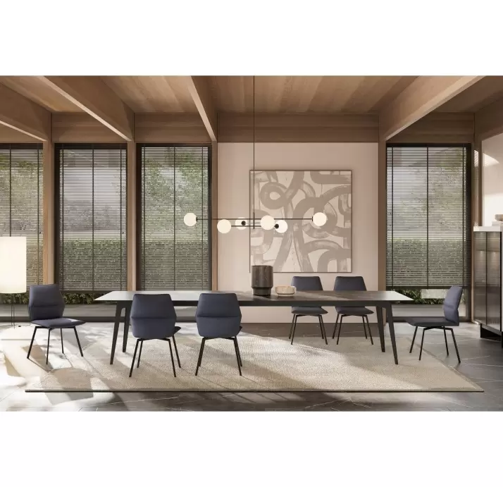Стол обеденный Porcelain ceramic DINING TABLE BLACK MATT BLACK MARBLE  350X120X76 СМ. (NRM06074)