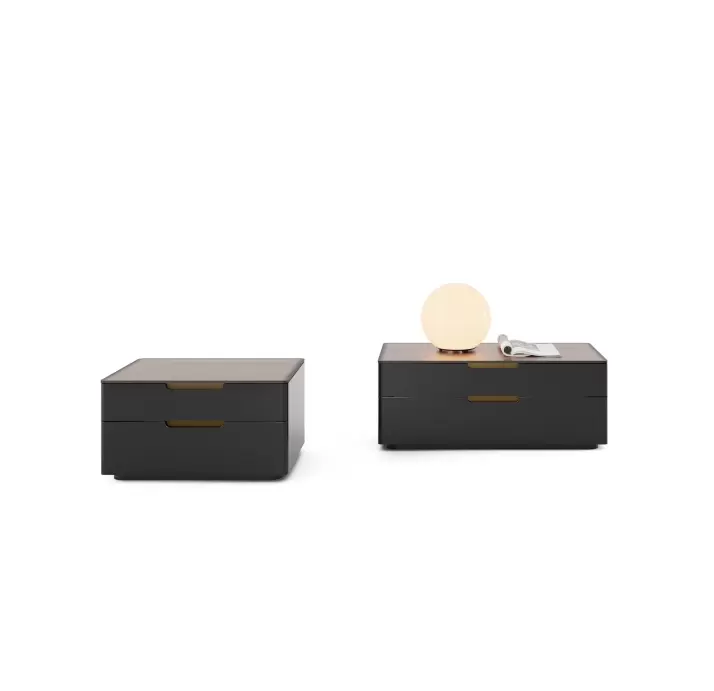 Тумба прикроватная MONTE ROSA NIGHTSTAND BLACK WALNUT  90X47X37 СМ. (NRM06020)