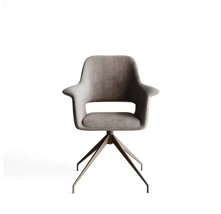 Стул крутящийся MICHELE SWIVEL CHAIR TESSUTO FABRIC BROWN BROWN FRAME Коричневый (NRM01176)