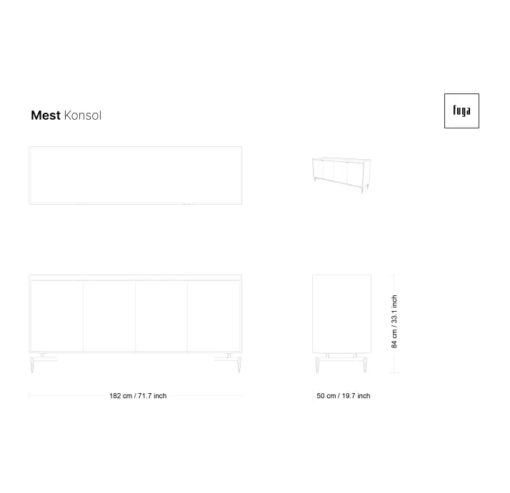 Комод MEST SIDEBOARD Natural walnut Marble Rivera Matte LK17 Brown 220X50X84 СМ. (FUG00041)