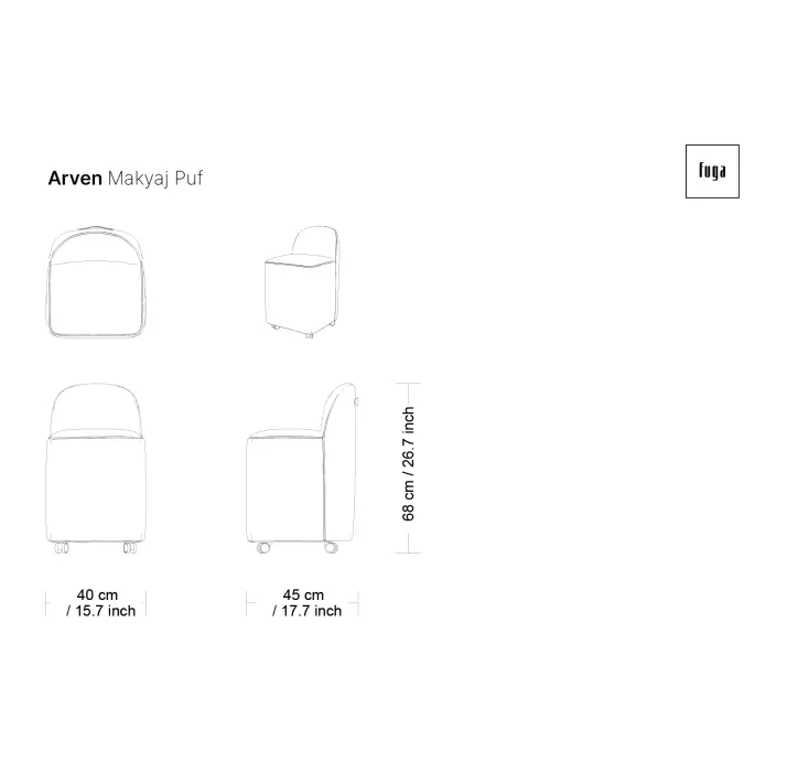 Пуф ARVEN POUF 40X45X68 см. LORA LR1107 (FUG00025)