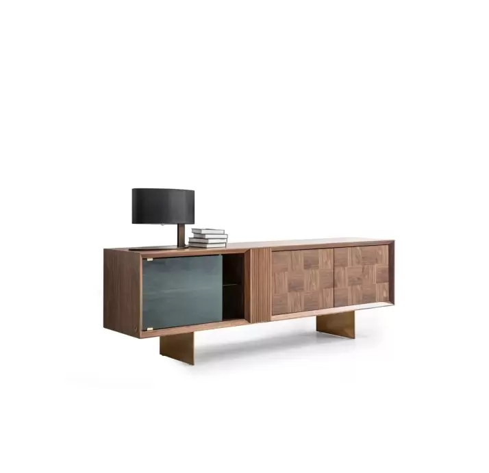 Комод ARIEL SIDEBOARD AMERICAN WALNUT WALNUT GLASS 235X50X78 СМ. (NRM05892)