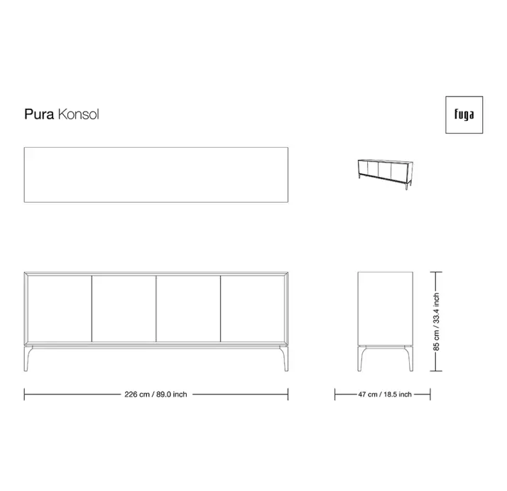 Комод PURA SIDEBOARD / / / 226X47X85 СМ. (FUG00083)