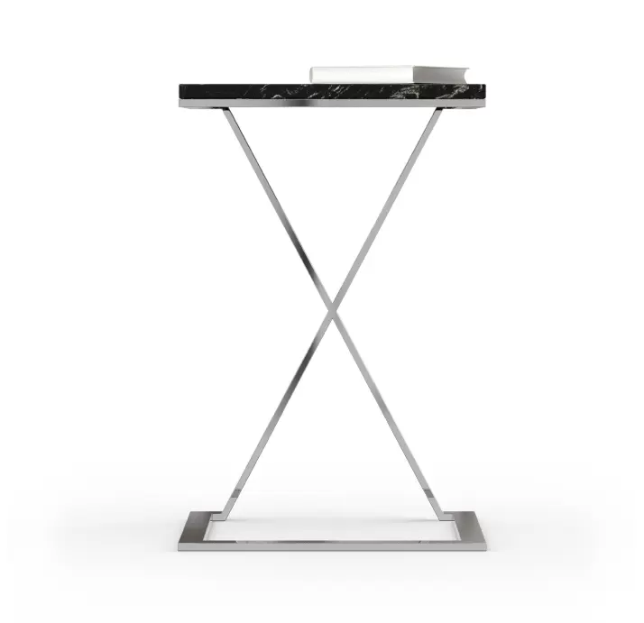 Стол журнальный X C NESTING TABLE Glossy metal MARBLE RIVERA  38X40X57 СМ. (FUG00209)