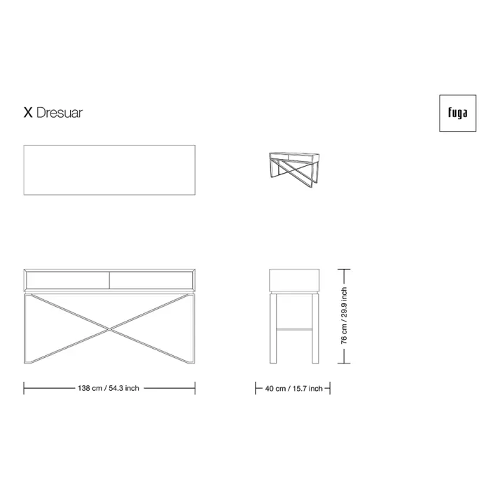 Консоль напольная X CONSOLE TABLE / / / 138X40X76 СМ. (FUG00078)