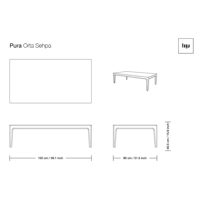Стол журнальный PURA COFFEE TABLE Nat. wal. veneer MARBLE AURA  103X103X39 СМ. (FUG00201)