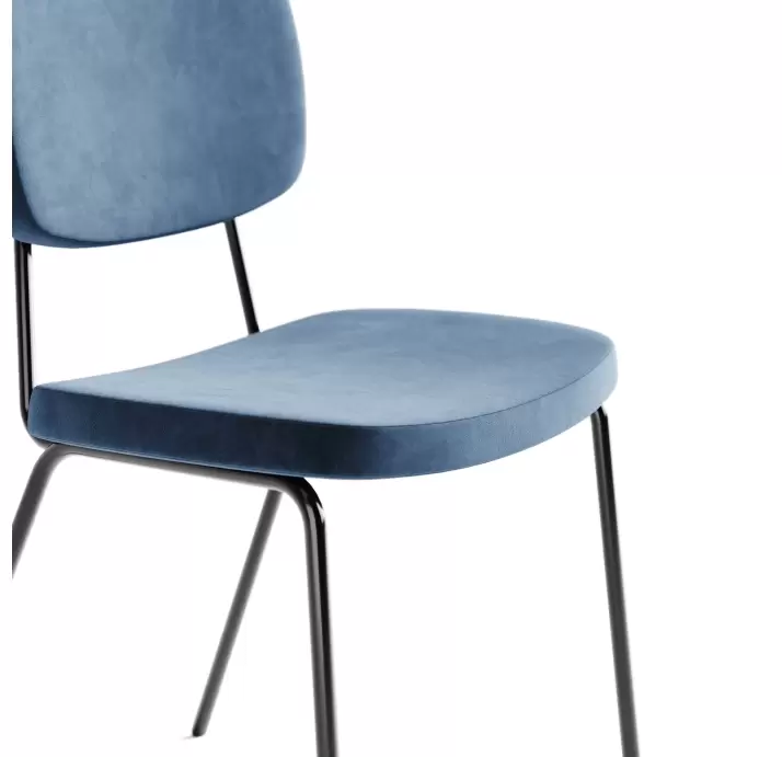 Стул интерьерный PASTEL CHAIR TESSUTO AMBER BLUE BLACK FRAME Черный (NRM00906)