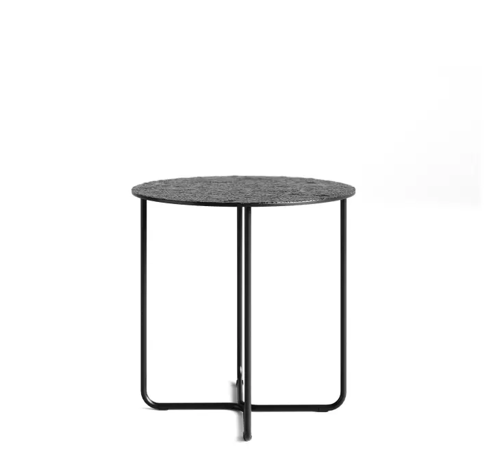 Стол приставной PARADISO SIDE TABLE NERO VETRO MARTELLATO FUME  45X45X45 СМ. (NRM00588)