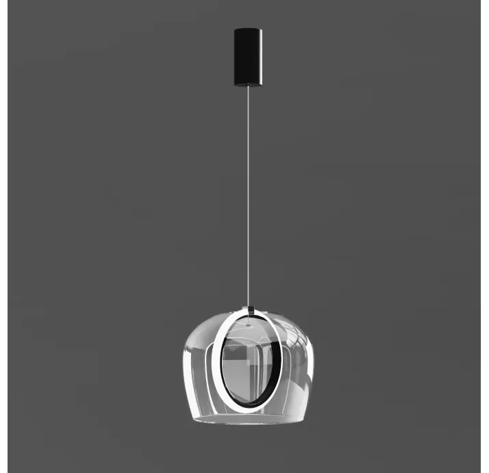 Светильник подвесной PINTA PENDANT LAMP ALFA TRASPARENT NERO 30X30X23 СМ. (NRM05453)