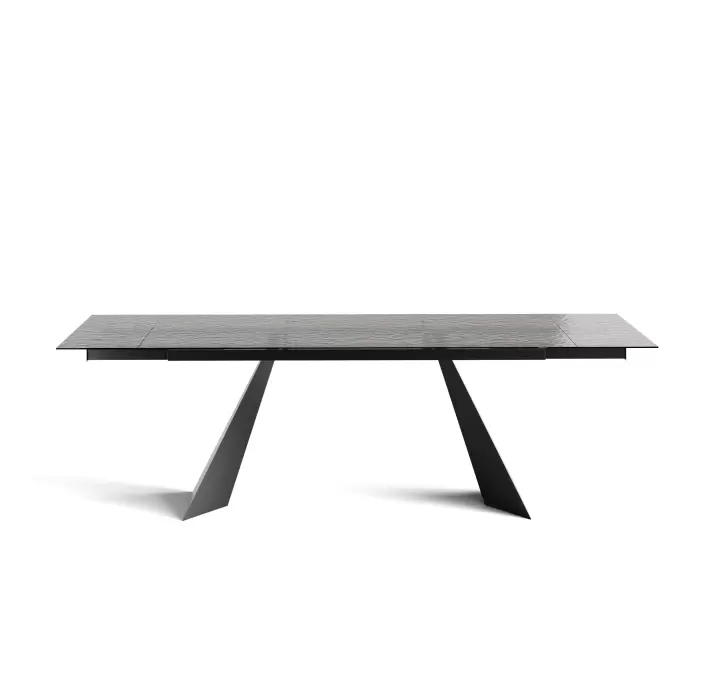 Стол обеденный STANT DINING TABLE BLACK BRONZE CLEAR HAMMERED  240X90X75 СМ. (NRM00542)