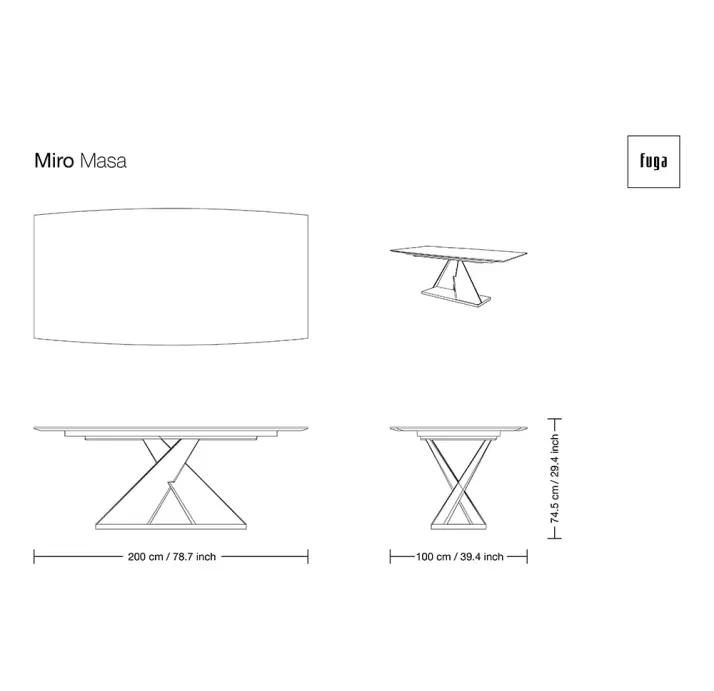 Стол обеденный MIRO DINING TABLE COPPER ELECTROSTATIC Natural walnut veneer  240X100X76 СМ. (FUG0018
