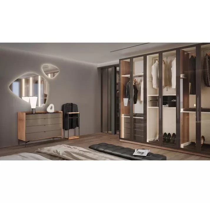 Комод MEST DRESSER Natural walnut veneer Rivera marble Matte LK17 Brown 112X48X91 СМ. (FUG00038)