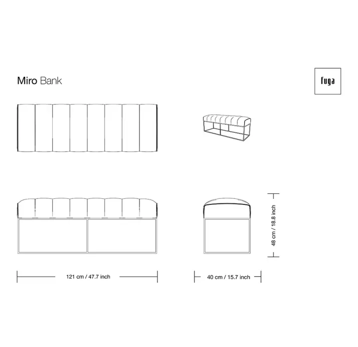 Банкетка MIRO BENCH 121X40X48 см. ULUZ UL 1001 (FUG00129)