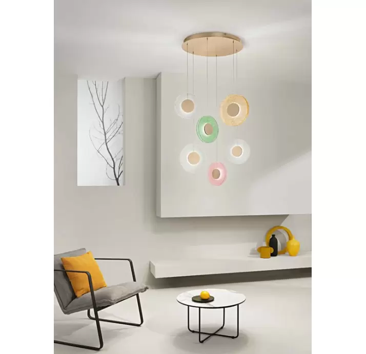 Светильник подвесной CANDY SUSPENSION MULTICOLOR GOLD 45X25X30 СМ. (NRM05487)