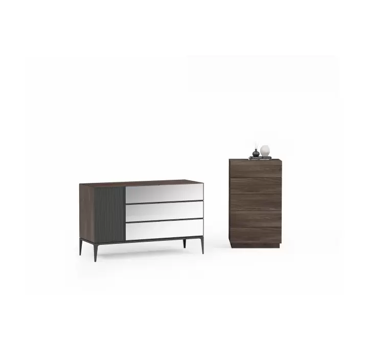 Комод MESSINA DRESSER WALNUT WALNUT GLASS 130X50X80 СМ. (NRM06037)
