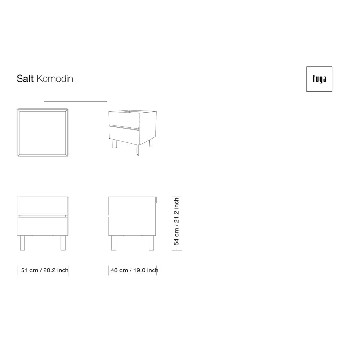 Тумба прикроватная SALT NIGHTSTAND / / / 61X48X54 СМ. (FUG00092)