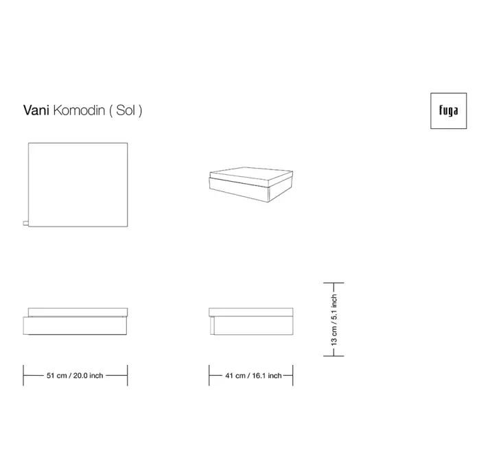Тумба прикроватная VANI NIGHTSTAND / / / 61X41X13 СМ. (FUG00095)