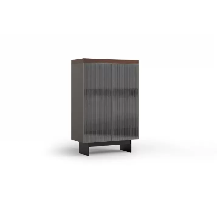 Комод ORIT BUFFET AMERICAN WALNUT WALNUT Transparent glass 110X51X160 СМ. (NRM05900)