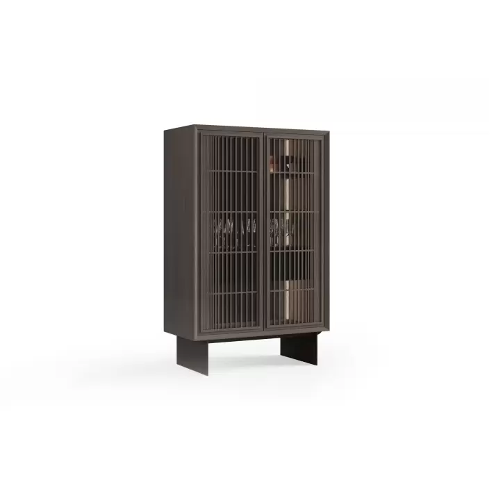 Комод OXFORD BUFFET AMERICAN WALNUT WALNUT GLASS 103X50X160 СМ. (NRM05898)