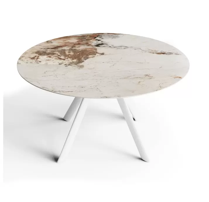 Стол обеденный AVANTI DINING TABLE WHITE GLOSSY PANDORA MARBLE  135X87X76 СМ. (NRM01237)