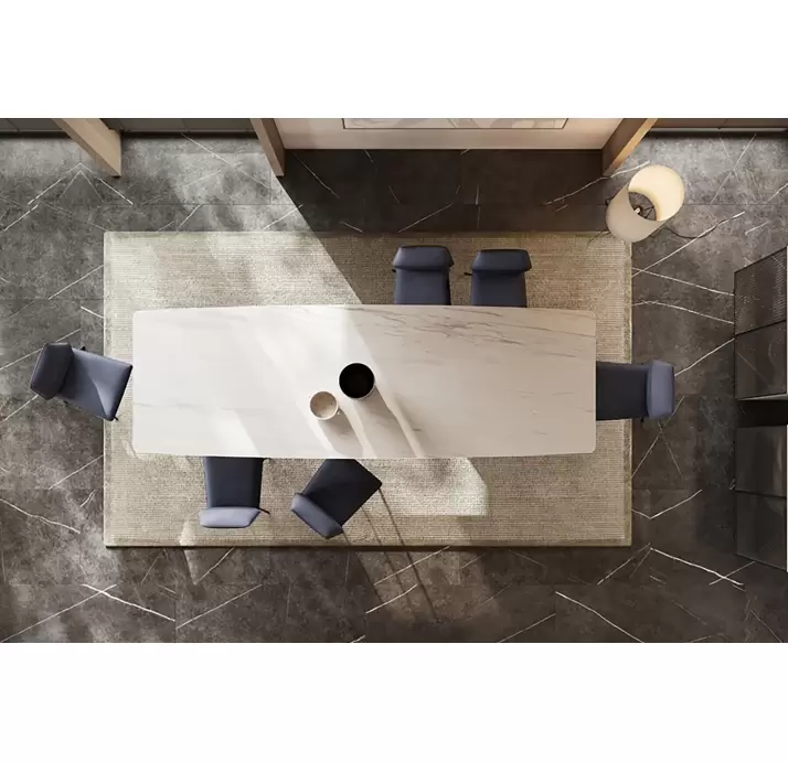 Стол обеденный Porcelain ceramic DINING TABLE BLACK MATT BLACK MARBLE  350X120X76 СМ. (NRM06074)