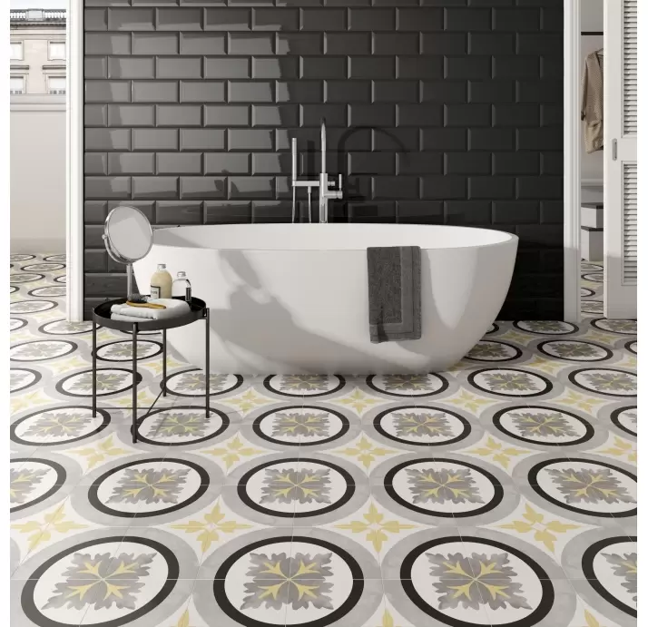 Керамическая плитка ORNAMENTAL BLACK&WHITE 20X20  20X20X9 (NCR02069)