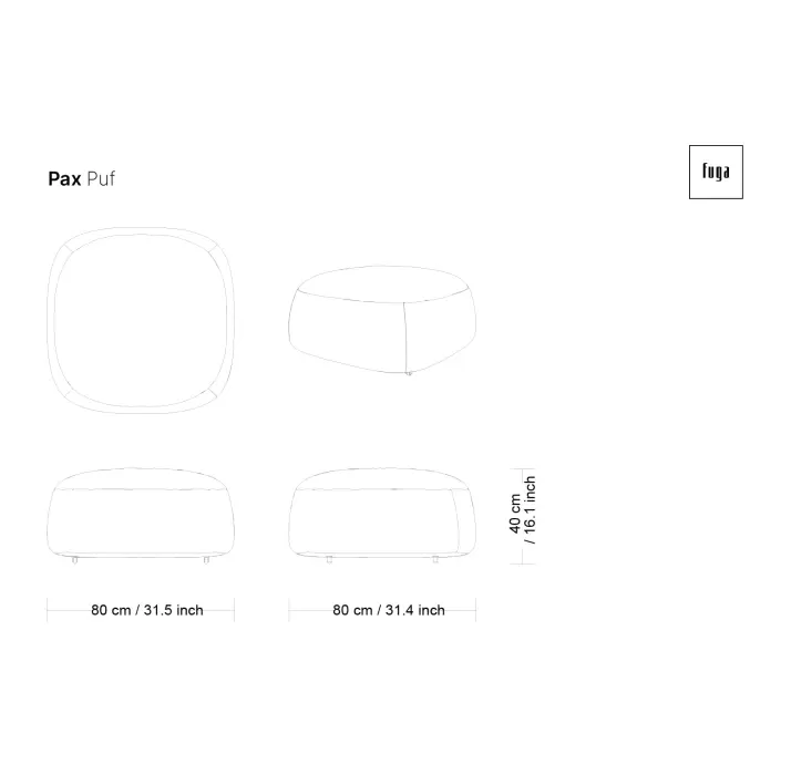 Пуф PAX POUF 103X103X41 см. LARIS LA1101 (FUG00117)