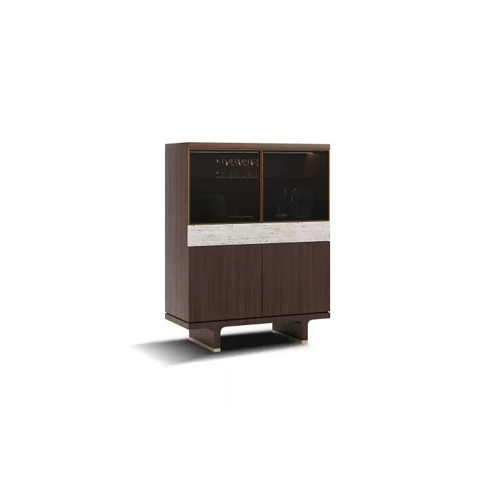 Комод HANNA BUFFET AMERICAN WALNUT WALNUT GLASS 115X50X150 СМ. (NRM05902)